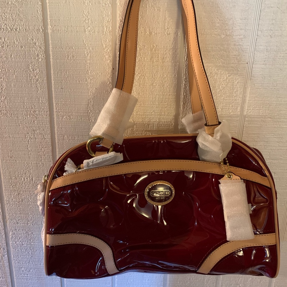 Coach Peyton Embossed Patent Satchel